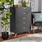 Baxton Studio Kelson Modern and Contemporary Dark Grey and Gold Finished Wood 5-Drawer Chest 189-11575-ZORO - alternate 1